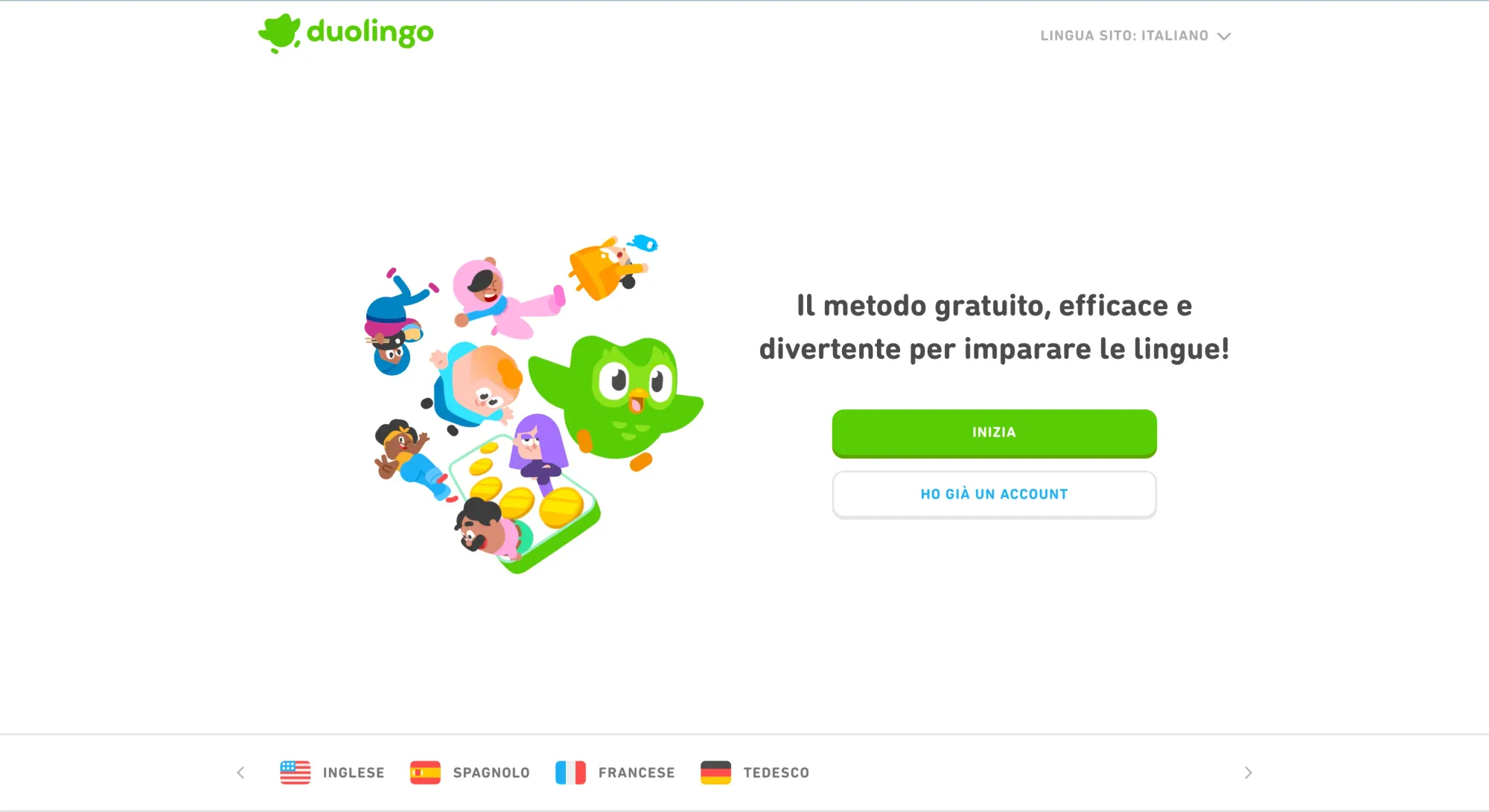 duolingo homepage